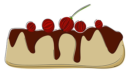 Image showing A cookie tossed with Choco currant vector or color illustration