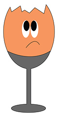 Image showing A sad egg about to cry vector or color illustration