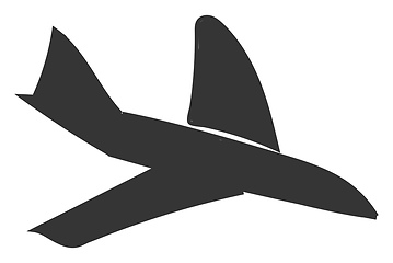 Image showing A black airplane vector or color illustration