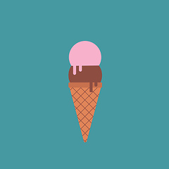 Image showing Chocolate ice-cream vector or color illustration