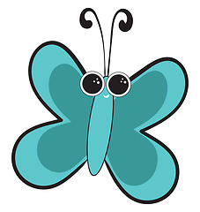 Image showing Portrait of a blue butterfly vector or color illustration