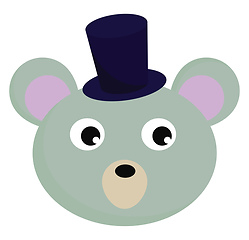 Image showing Bear with hat vector or color illustration