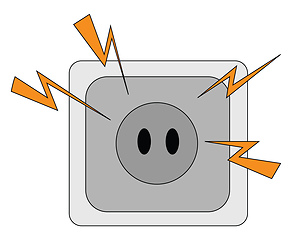 Image showing Electric plug illustration vector on white background 