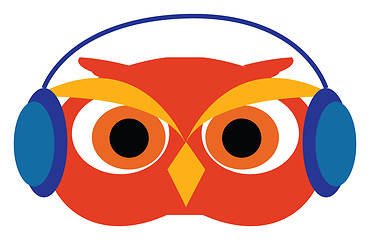 Image showing Owl in glasses illustration vector on white background 