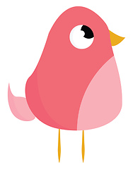 Image showing Pink bird with yellow legs vector or color illustration