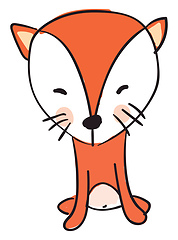 Image showing sitting fox vector or color illustration