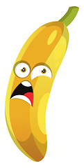 Image showing Scared banana illustration vector on white background