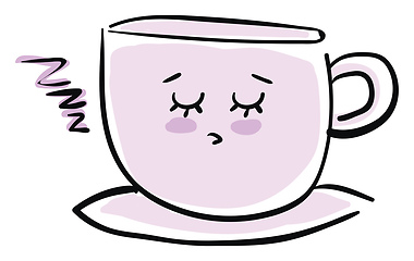 Image showing Sleeping coffee cup vector or color illustration