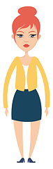 Image showing Girl in yellow blouse illustration vector on white background