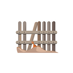 Image showing Fence along beach vector or color illustration