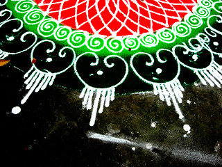 Image showing Handpainting on the street-Rangoli6