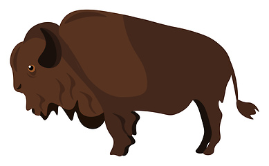 Image showing Clipart of a brown bison vector or color illustration