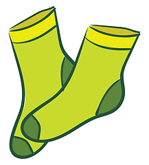Image showing A pair of green socks vector or color illustration