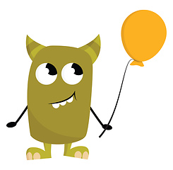 Image showing Monster with balloon vector or color illustration
