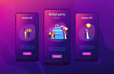 Image showing Wedding party app interface template.