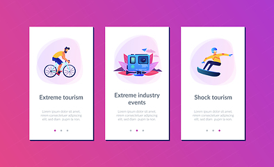 Image showing Extreme tourism app interface template.