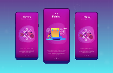 Image showing Ice fishing app interface template.