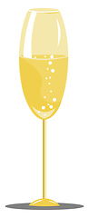 Image showing A glass of champagne vector or color illustration