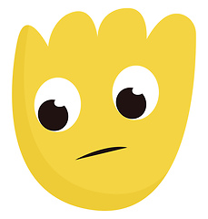 Image showing An ugly yellow little monster vector or color illustration