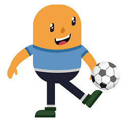 Image showing Man pimping football, illustration, vector on white background.
