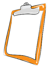 Image showing Yellow folder clipboard with paper illustration vector on white 