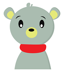 Image showing A cute little blue bear with scarf vector or color illustration