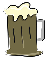 Image showing Painting of a cup filled with beer vector or color illustration
