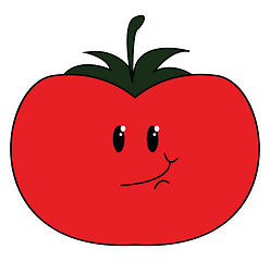 Image showing Smiling tomato vector or color illustration