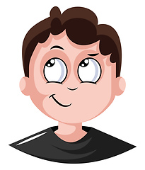 Image showing Boy in black top is unfocused illustration vector on white backg