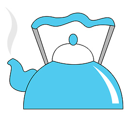 Image showing Blue teapot vector or color illustration