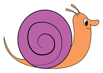 Image showing A pink snail vector or color illustration