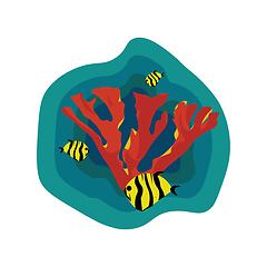 Image showing Corals and fish vector or color illustration