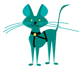 Image showing Green cat vector illustration 