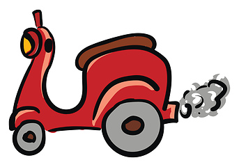Image showing Red scooter illustration vector on white background 