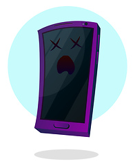 Image showing Dead mobile emoji illustration vector on white background