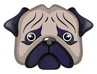 Image showing Sad Pug illustration vector on white background