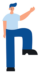 Image showing Tall man cartoon caracter illustration vector on white backgroun