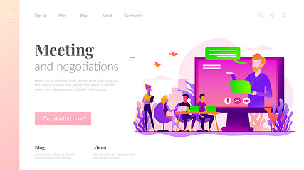 Image showing Online conference landing page template