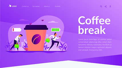 Image showing Coffee break landing page template