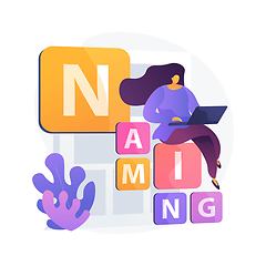 Image showing Naming company strategy vector concept metaphor.