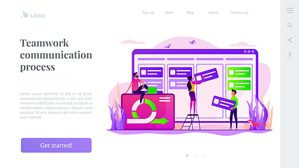 Image showing Kanban board landing page template