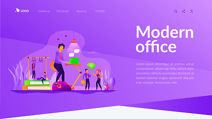 Image showing Fitness-focused workspace landing page template