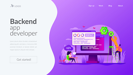 Image showing Back end development landing page template