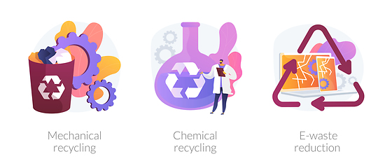 Image showing Waste material reuse vector concept metaphors.