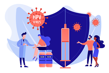 Image showing HPV vaccination concept vector illustration