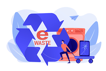 Image showing E-waste reduction concept vector illustration.