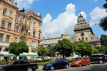 Image showing street in Lviv with parked cars