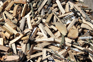 Image showing Heap of the prepared fire wood