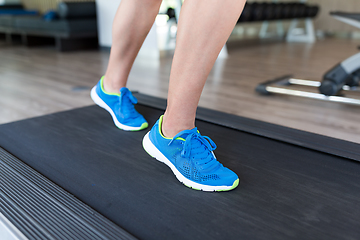 Image showing Woman training on treadmill
