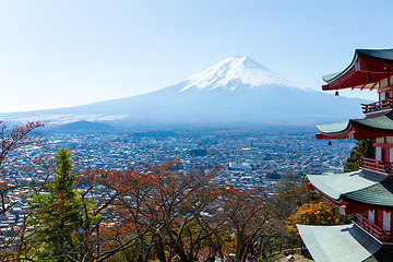Image showing Chureito Pagoda and Mount Fuji